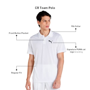 CR Team Men's Regular Fit Cricket Polo, Puma White, extralarge-IND