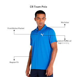 CR Team Men's Regular Fit Cricket Polo, Team Power Blue, extralarge-IND