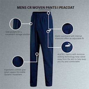 Men's Regular Fit Woven Cricket Trackpants, Peacoat, extralarge-IND