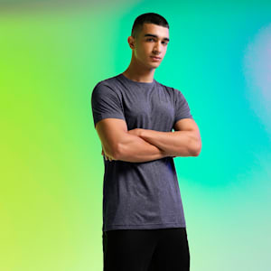 Teams Heather Men's Slim Fit Cricket T-Shirt, Peacoat-Heather, extralarge-IND
