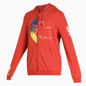 PUMA x Royal Challengers Bangalore Graphic Men's Regular Fit Hoody, Chili Oil, extralarge-IND