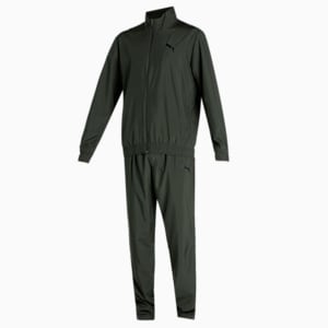 PUMA Basic Men's Cricket Track Suit, Forest Night-PUMA Black