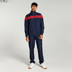 Classic Men's Cricket Tracksuit, Peacoat-Rhubarb, extralarge-IND