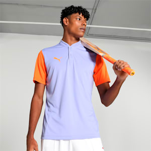 Cricket Team Polo T-shirt, Elektro Purple-Rickie Orange, extralarge-IND