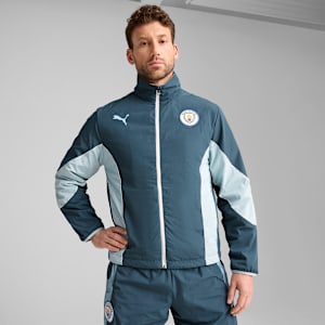 Chamarra reversible KID SUPER x MANCHESTER CITY para hombre, Gray Skies-Team Light Blue, extralarge