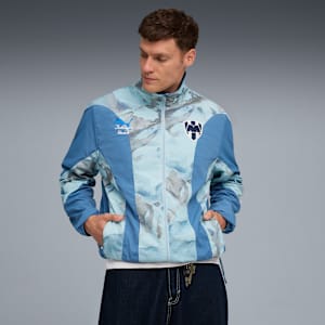 PUMA X KIDSUPER Men's Reversible Football Jacket, Blue Horizon-Electro Royal, extralarge-IND