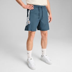PUMA X KIDSUPER MCFC Men Travel Football Shorts, Gray Skies-Frosted Dew, extralarge-IND