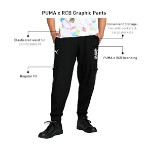 PUMA x RCB Men's Graphic Pants, PUMA Black, extralarge-IND