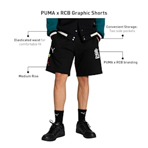 PUMA x RCB Men's Graphic Shorts, PUMA Black, extralarge-IND