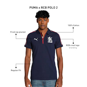 PUMA x RCB Men's Polo, PUMA Navy, extralarge-IND