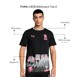 PUMA x RCB Men's Athleisure Tee, PUMA Black, extralarge-IND