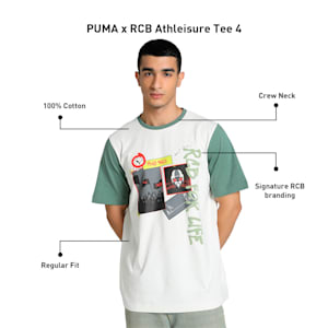PUMA x RCB Men's Athleisure Tee, Vapor Gray-Eucalyptus, extralarge-IND