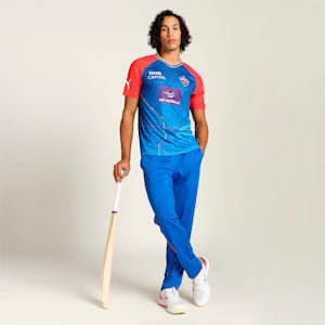 DC WPL 2024 Replica Men's Cricket Jersey, For All Time Red-Strong Blue, extralarge-IND
