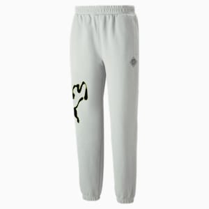PUMA x PERKS AND MINI Graphic Sweatpants, Flat Light Gray, extralarge-GBR