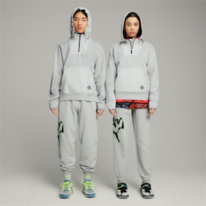PUMA x PERKS AND MINI Graphic Sweatpants, Flat Light Gray, extralarge-GBR