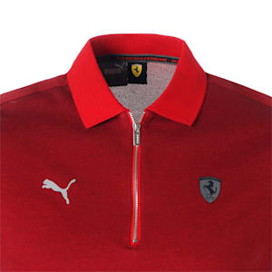 メンズ フェラーリ スタイル 2 トーン ポロシャツ, Rosso Corsa