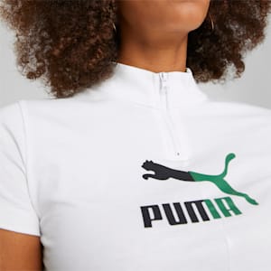 Classics Women's Quarter-Zip Crop Top, PUMA White