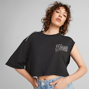 Camiseta PUMA x SCUDERIA FERRARI x JUNE AMBROSE ASMTRC para mujer, PUMA Black