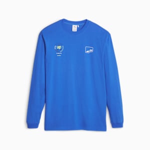 ユニセックス アップタウン グラフィック 長袖 Tシャツ, Racing Blue, extralarge-JPN