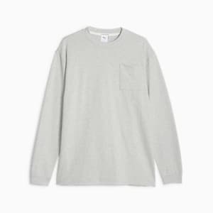 ユニセックス MMQ サービス ライン ポケット Tシャツ 長袖, Light Gray Heather, extralarge-JPN