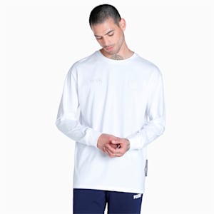 PUMA x one8 Classics Relaxed-Fit Long Sleeve Men's Relaxed Fit T-Shirt, PUMA White, extralarge-IND