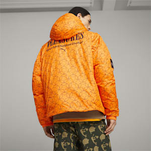 PUMA x PLEASURES Men's Puffer Jacket, Orange Glo, extralarge-IND