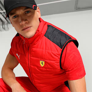 Scuderia Ferrari Race Men's Padded Vest, Rosso Corsa, extralarge-IND