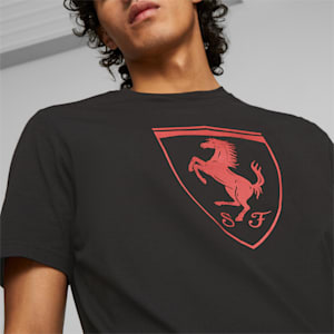 Camiseta de automovilismo Scuderia Ferrari Race escudo grande para hombre, PUMA Black, extralarge