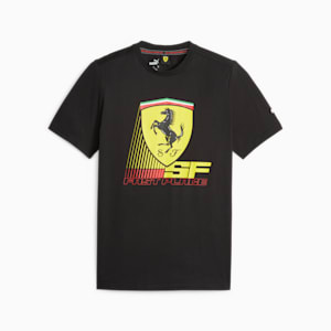 Scuderia Ferrari Race Coloured Big Shield Men's T-shirt, PUMA Black, extralarge-IND