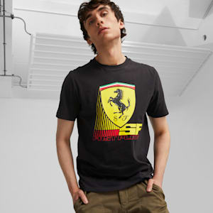 Scuderia Ferrari Race Coloured Big Shield Men's T-shirt, PUMA Black, extralarge-IND