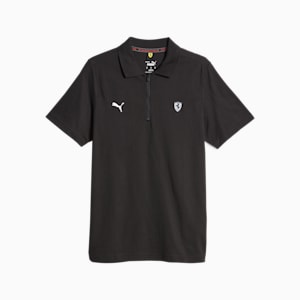 Camiseta tipo polo estilo Jacquard de Scuderia Ferrari, PUMA Black, extralarge