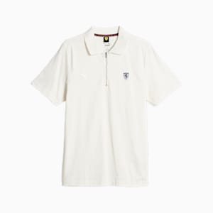 メンズ  フェラーリ スタイル ジャガード 半袖 ポロシャツ, Warm White, extralarge-JPN
