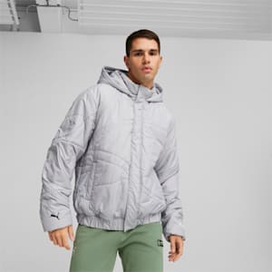 Mercedes-AMG PETRONAS Men's Padded Jacket, Mercedes Team Silver, extralarge-IND