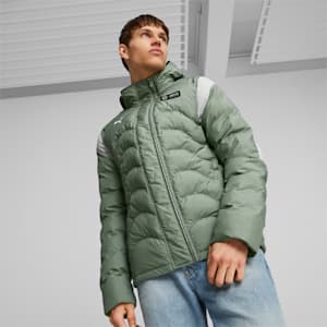 Mercedes-AMG PETRONAS MT7 Ecolite Men's Padded Jacket, Eucalyptus, extralarge-IND