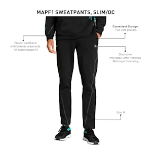 Mercedes-AMG PETRONAS Men's Motorsport Sweat Pants, PUMA Black, extralarge-IND