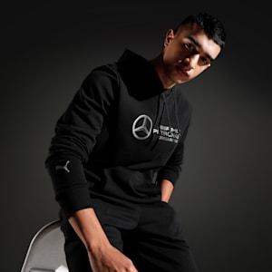 Mercedes-AMG PETRONAS Men's Motorsport Hoodie, PUMA Black, extralarge-IND