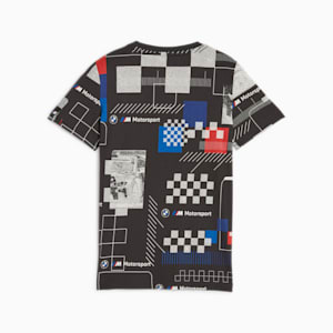 BMW M Motorsport Youth All-Over-Print Tee, PUMA Black, extralarge-IND