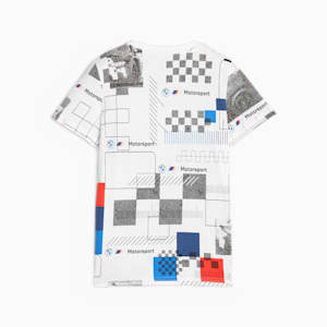 BMW M Motorsport Youth All-Over-Print Tee, PUMA White, extralarge-IND