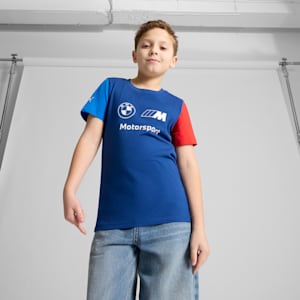 BMW M Motorsport Essentials Big Kids' Logo Tee, Pro Blue-M Color, extralarge