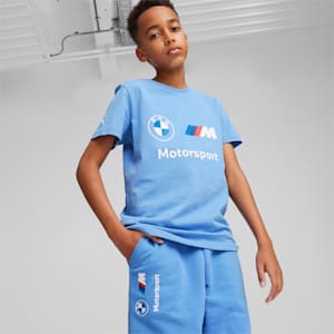 BMW M Motorsport Youth Logo Tee, Blue Skies, extralarge-IND