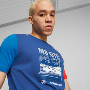 BMW M Motorsport Men's Car Graphic T-shirt, Pro Blue-M Color, extralarge-IND