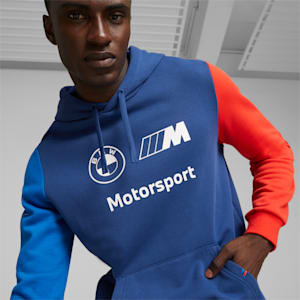 BMW M Motorsport Men's Fleece Hoodie, Pro Blue-M Color, extralarge