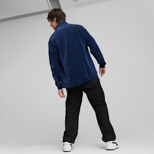 T7 Men's Velour Track Jacket, Persian Blue, extralarge-GBR