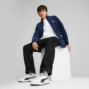 T7 Men's Velour Track Jacket, Persian Blue, extralarge-GBR