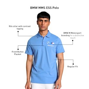 BMW M Motorsport Men's Polo, Blue Skies, extralarge-IND
