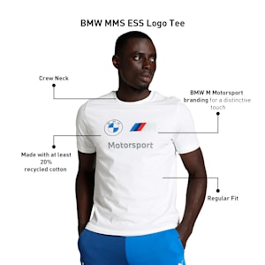 BMW M Motorsport Men's Logo Tee, PUMA White, extralarge-IND