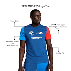 BMW M Motorsport Men's Logo Tee, Pro Blue-M Color, extralarge-IND