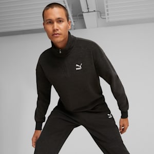 CLASSICS Men's Fleece Quarter-Zip, PUMA Black, extralarge-GBR