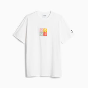 Classics 'Icons of Unity' Men's Graphic Tee, PUMA White-Peach Smoothie, extralarge
