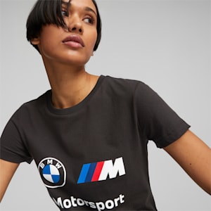 BMW M Motorsport Essentials Women's Logo Tee, PUMA Black, extralarge-IND